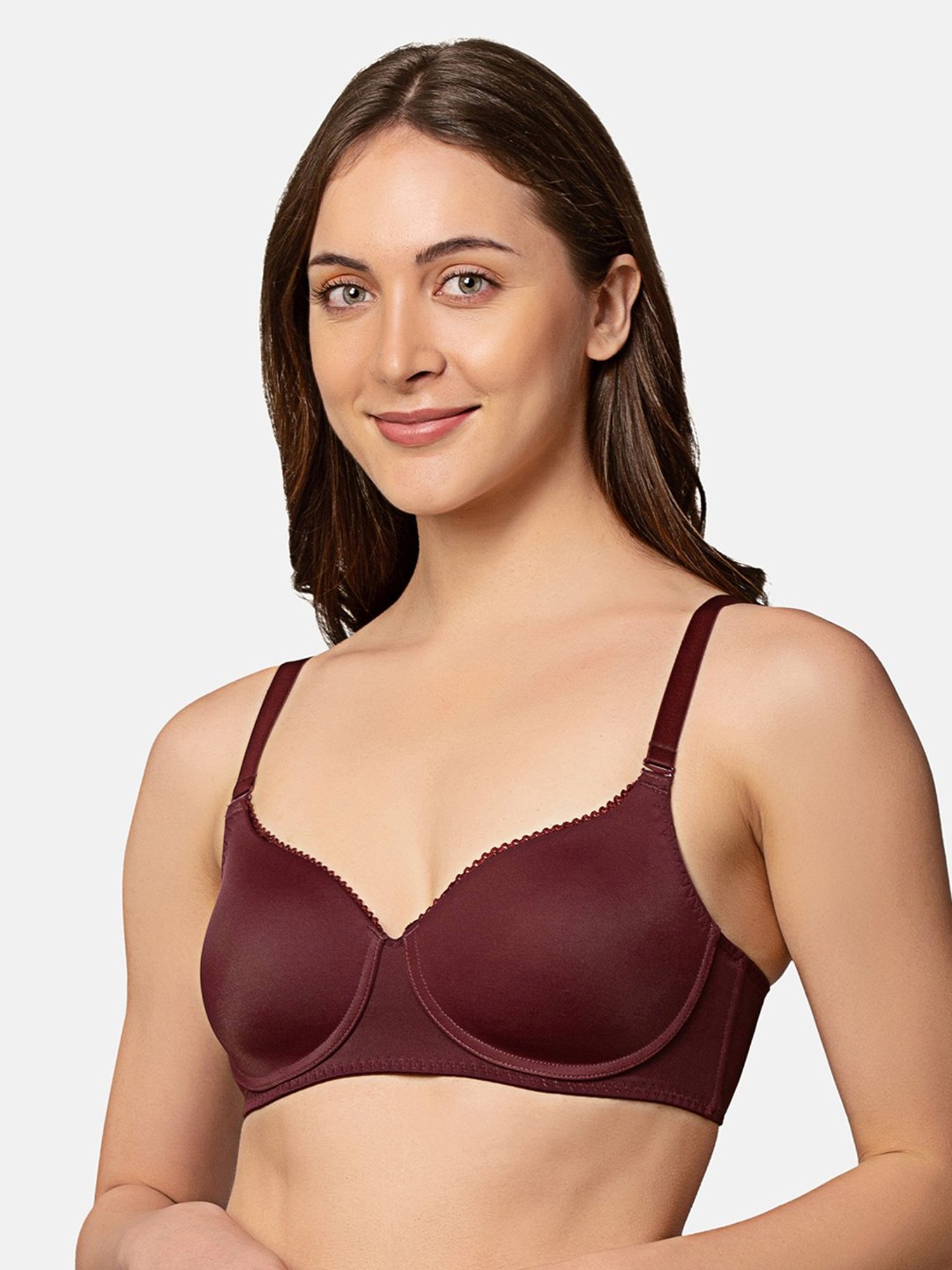 Triumph Maroon Half Coverage T-Shirt Bra