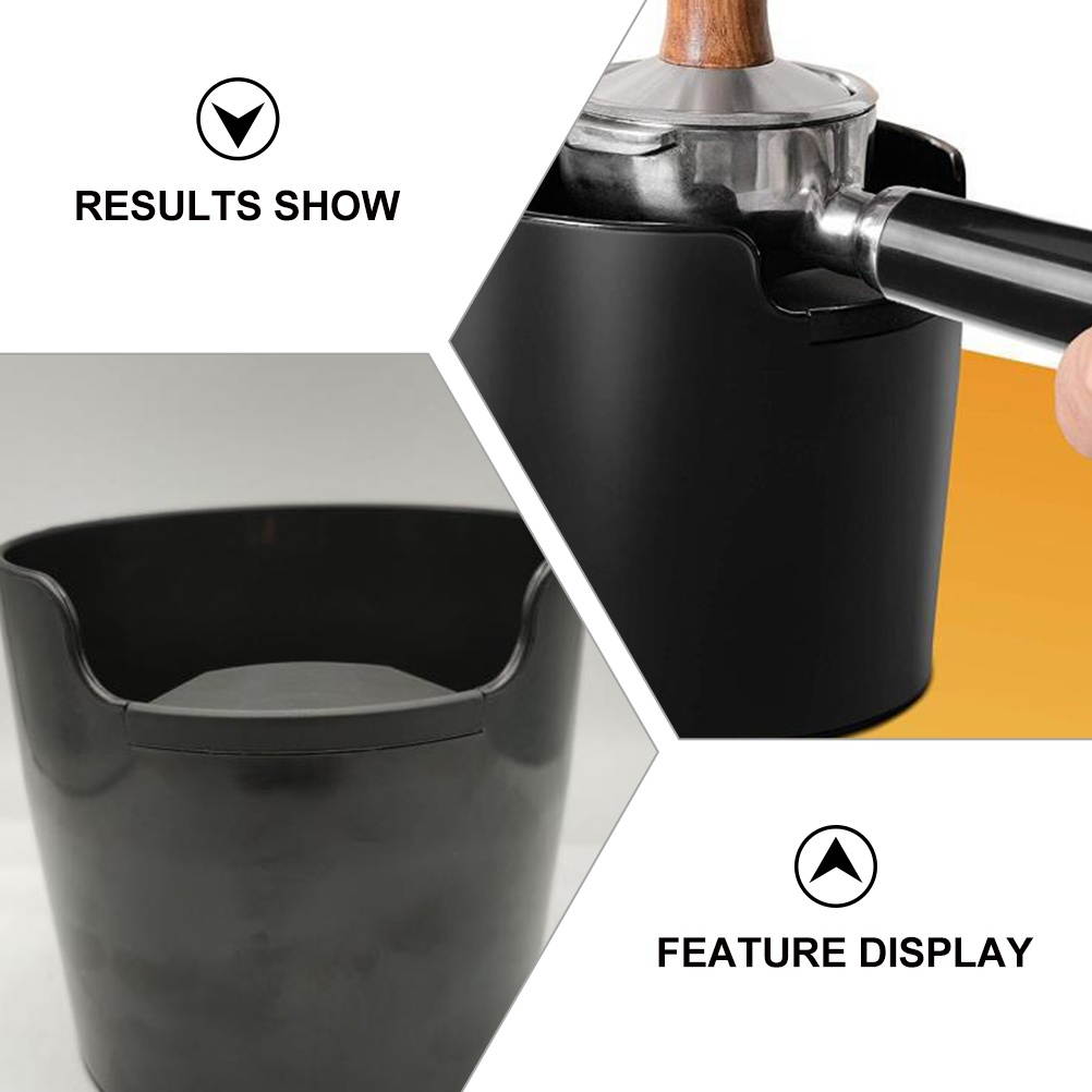 1pc Black Recycling Plastic Coffee Slag Bucket Espresso Dump Bin Coffee Knock Box