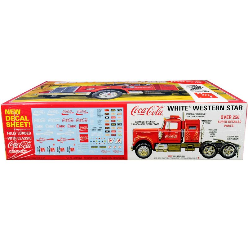 Skill 3 Model Kit White Western Star Semi Truck Tractor "Coca-Cola" 1/25 Scale Model by AMT