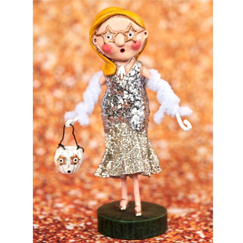 Lori Mitchell 6.0" Scarlette Starlet Glitter Pumpkin Halloween  -  Decorative Figurines