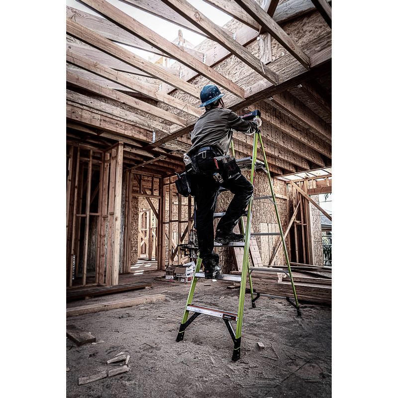 Little Giant Ladder Systems 6' ANSI type IA 300 lb fiberglass Stepladder with Ground Cue Apple Green