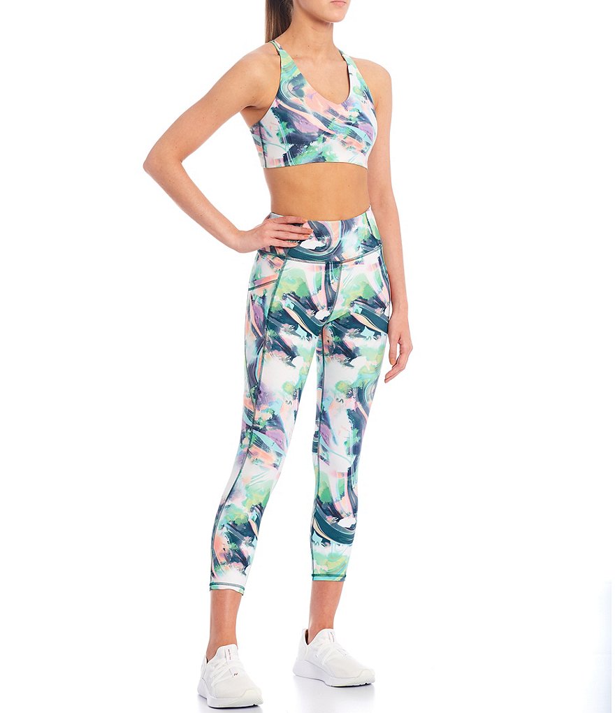 Kinesis High Rise Liquid Dream Print Crop Leggings