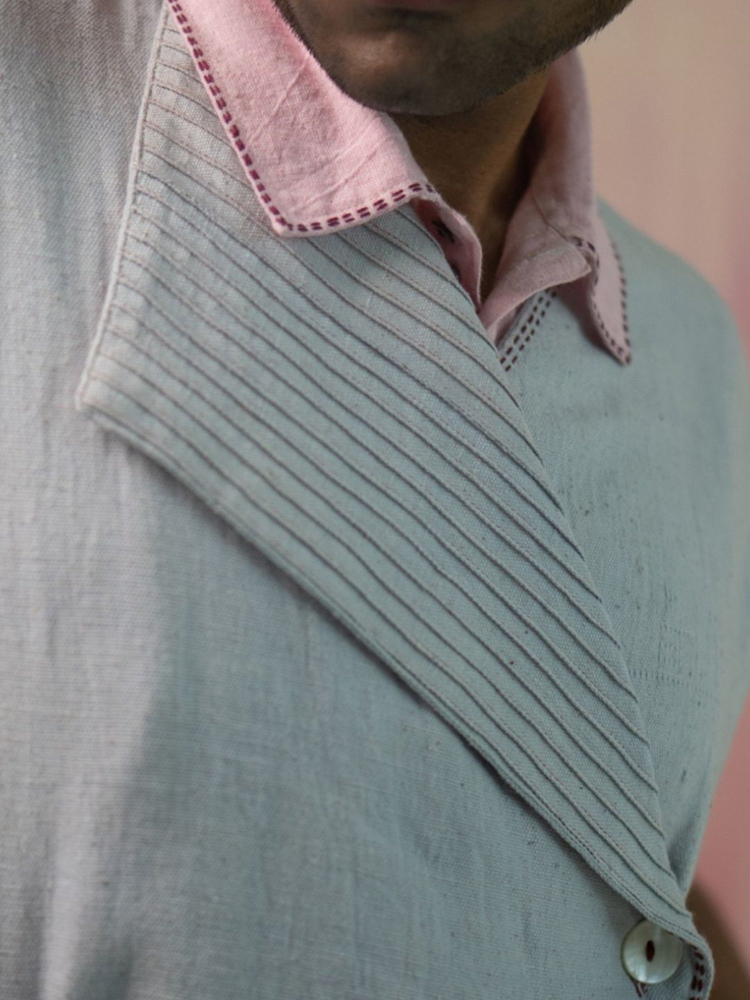 Lafaani Light Grey Phosphene Unisex Asymmetrical Jacket