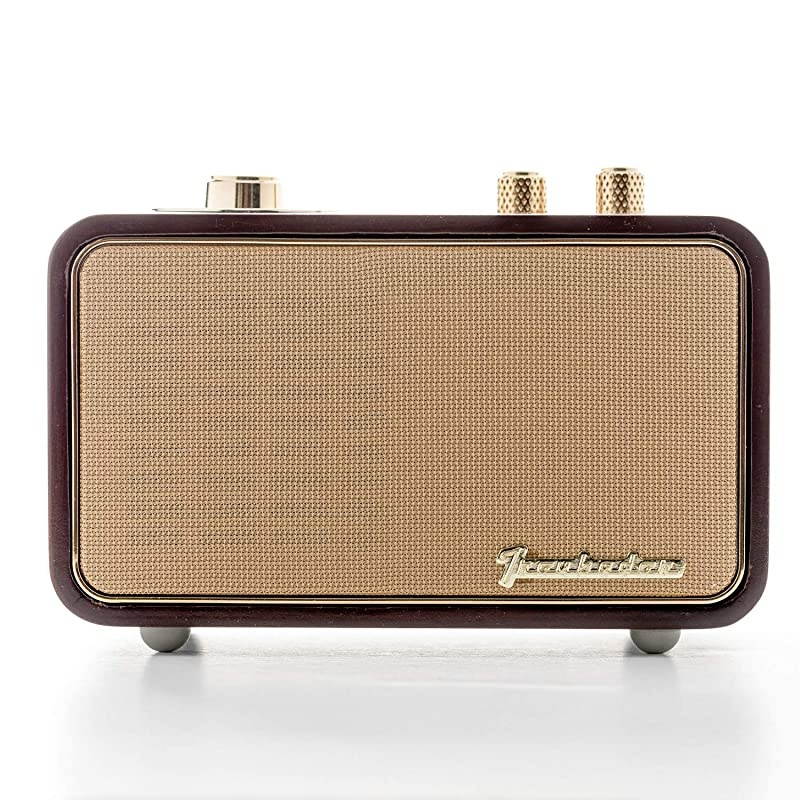 Bluetooth Speaker TRENBADERCOM Vintage Radio for Home Indoor Wooden Vintage Style Rechargeable Portable Speaker Customizable Christmas Souvenir for Father Elder Old People 2500mAh Mic