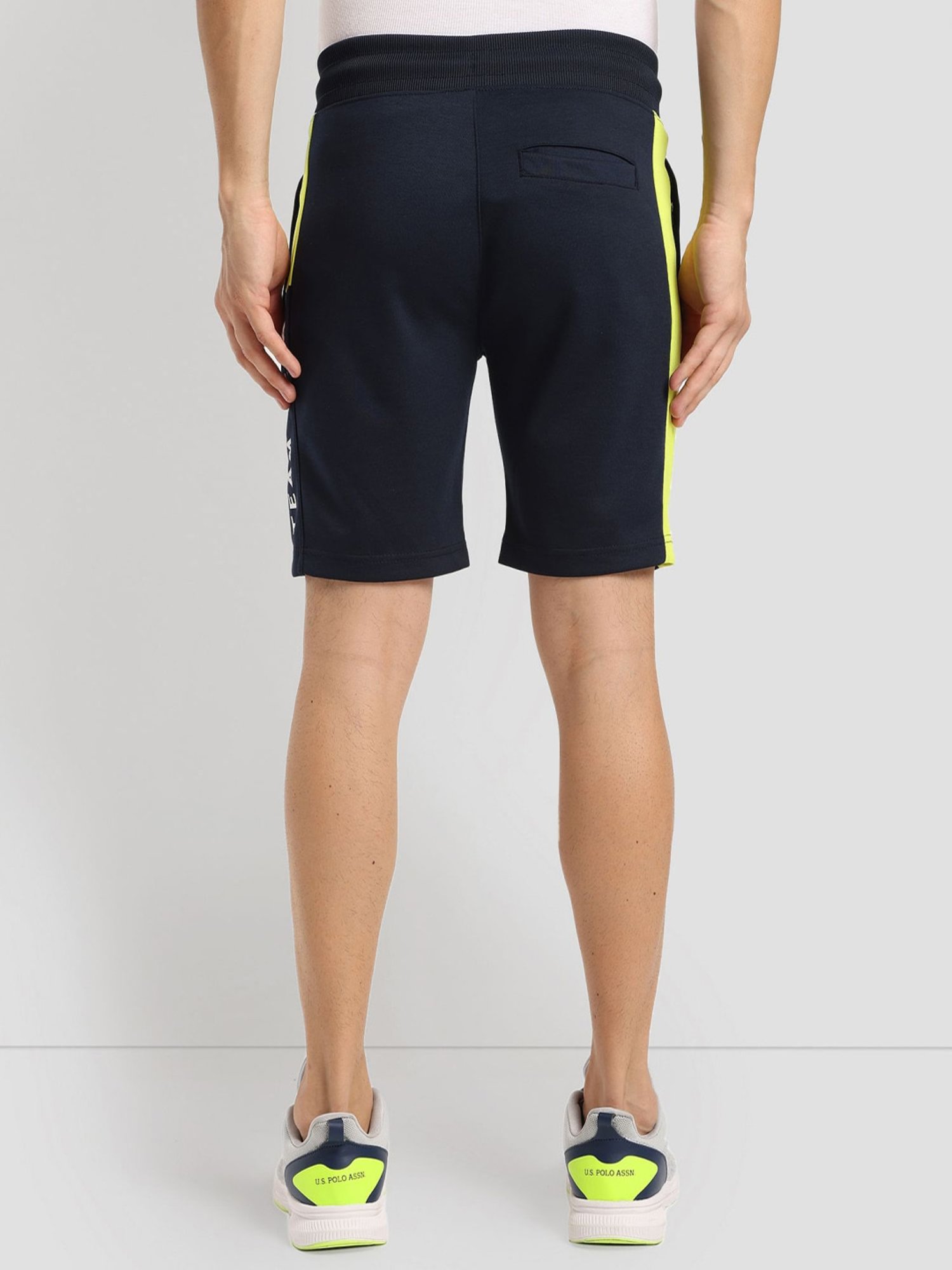 U.S. Polo Assn. Navy Blue Slim Fit Printed Sports Shorts