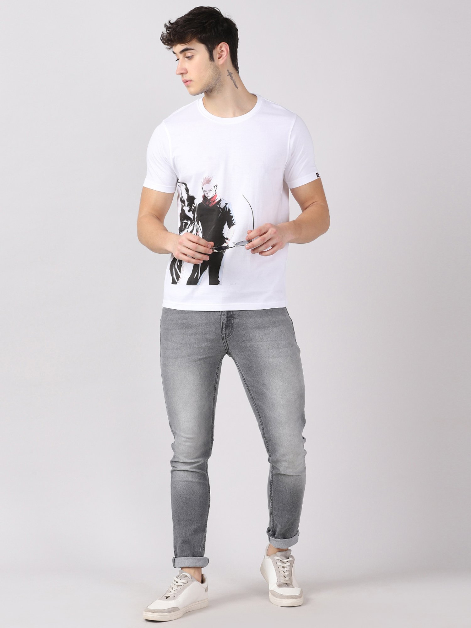 Bushirt White Cotton Crew T-Shirt