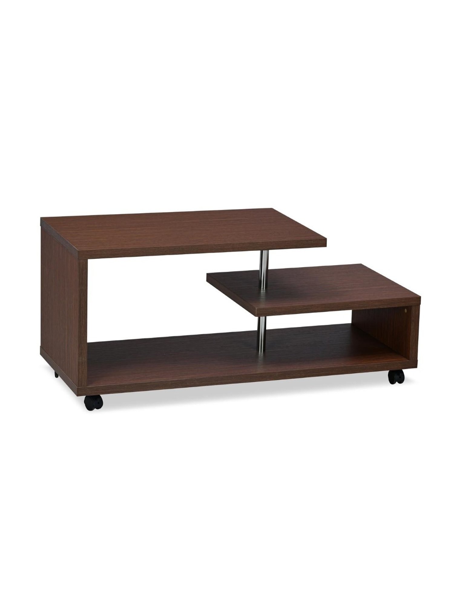 Nilkamal Moxie Brown Engineered Wood Coffee Table with 2 Tier Shelf