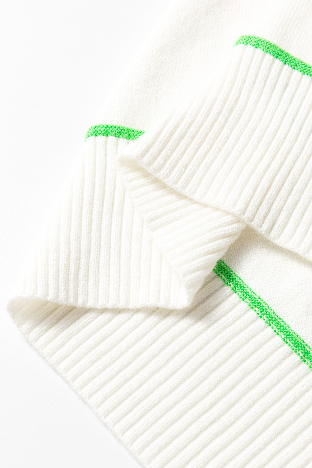 Light Blue Checkered Color Block Crew Neck Short Sleeve Sweater