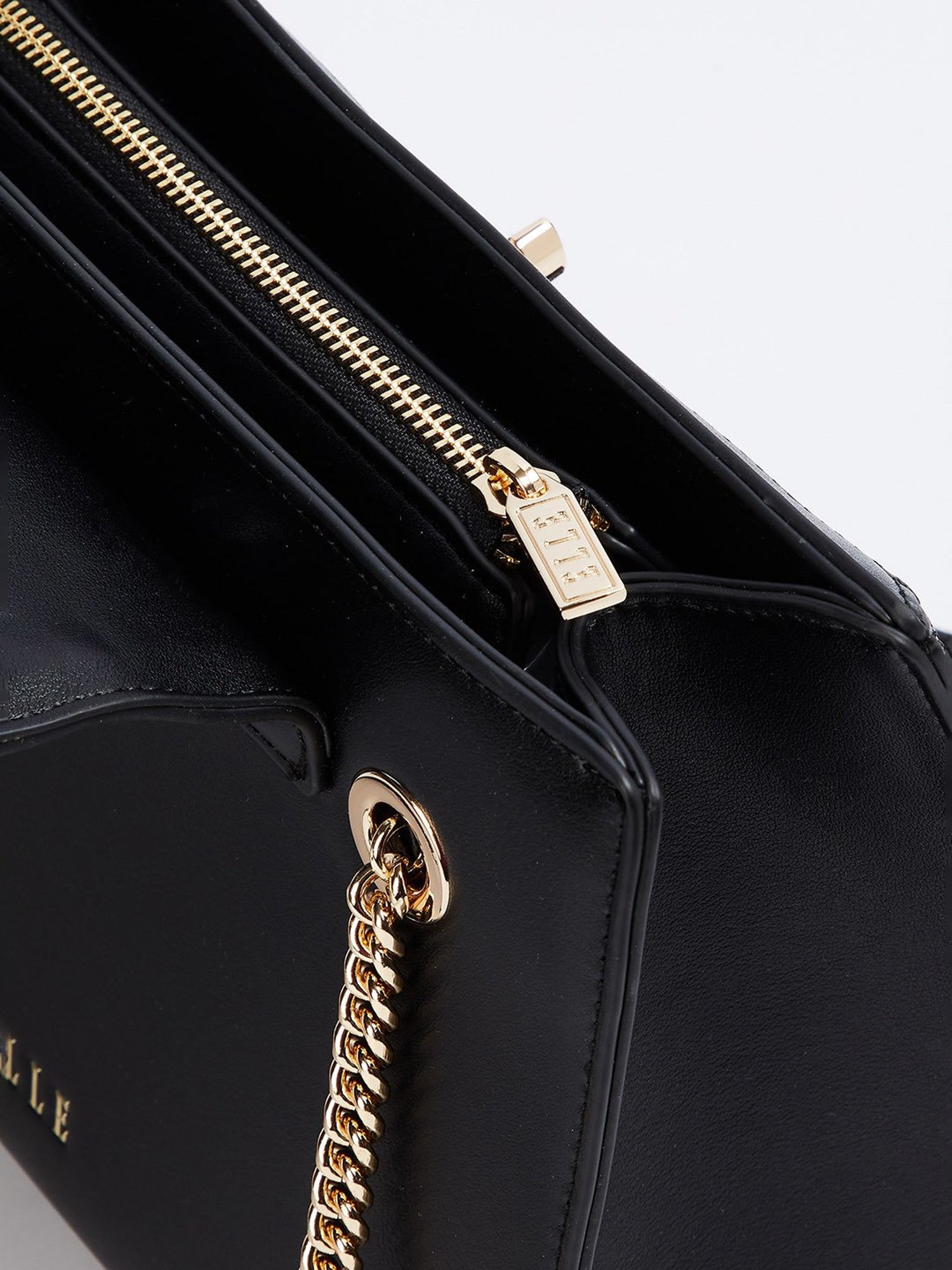 Elle Black Textured Sling Handbag