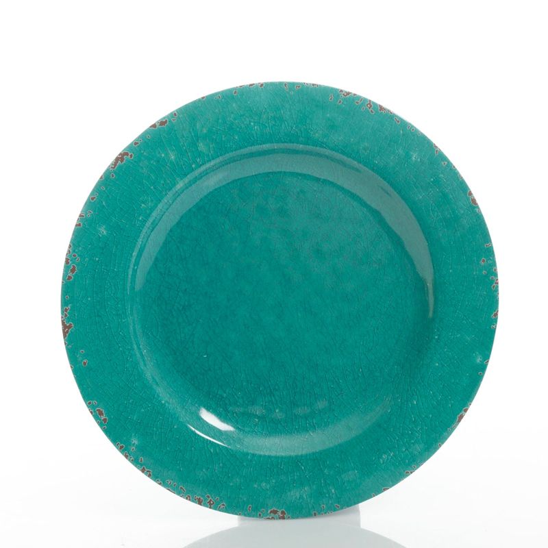 Studio California Mauna 12 Piece Assorted Crackle Decal Melamine Dinnerware Set