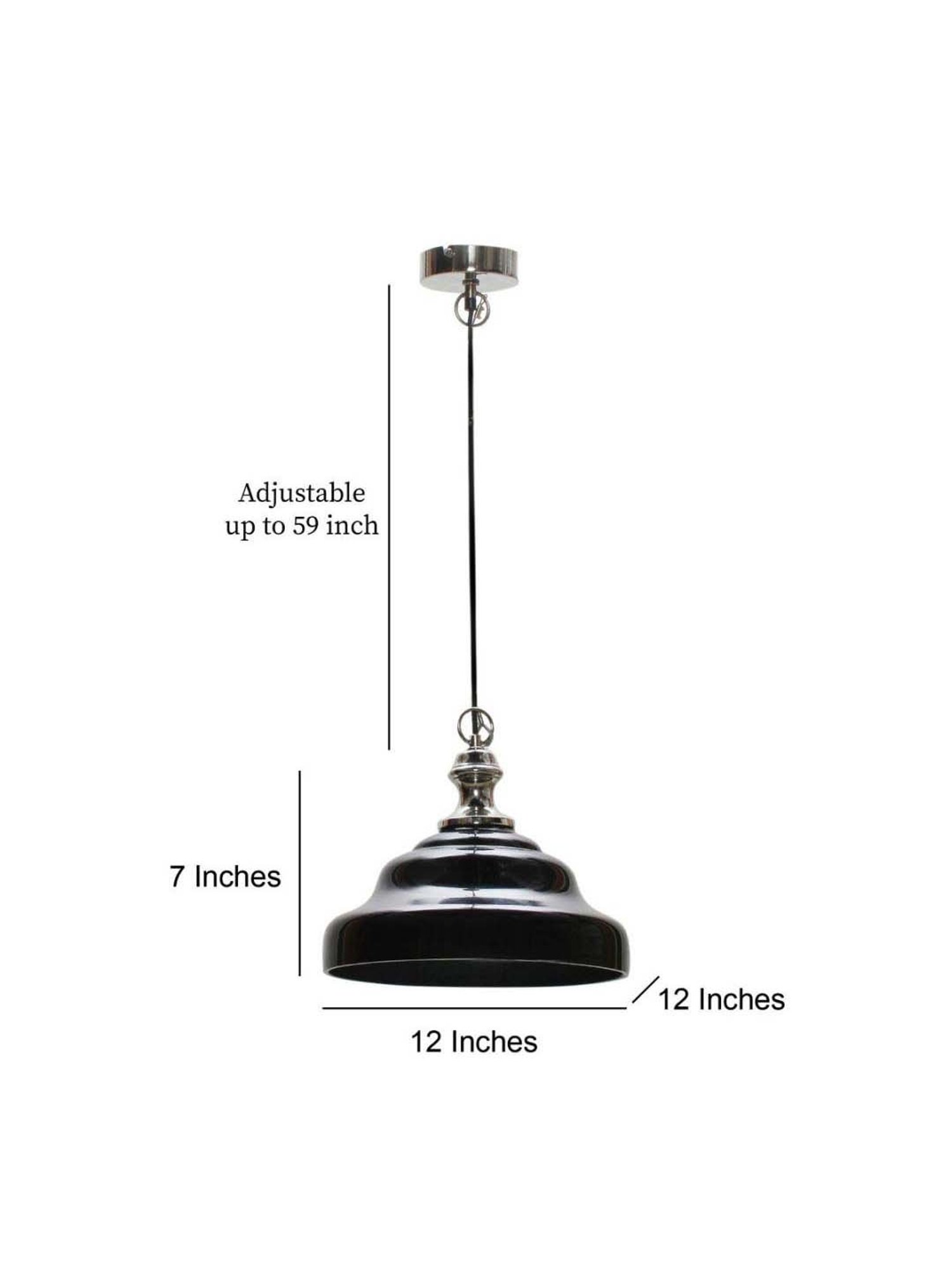 Kapoor E Illuminations Edna Black Pendant Light - Set of 1