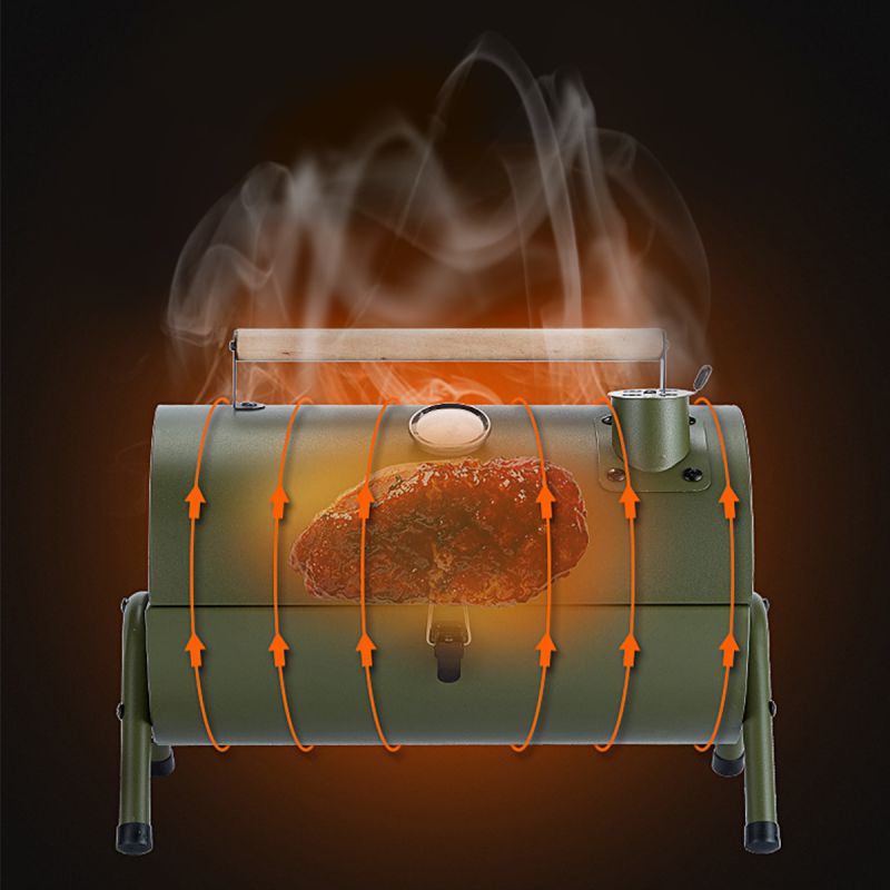 Portable Outdoor BBQ Grill Charcoal Barbecue Pit Patio Yard Meat Cooker Camping-Green