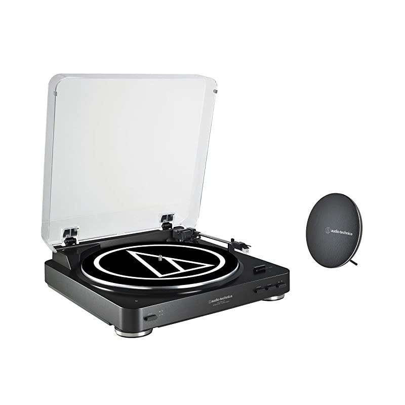AT-LP60SPBT-BK Fully Automatic Belt-Drive Wireless Turntable and Speaker System Black