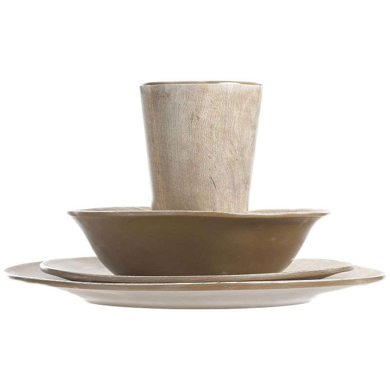 Vremi 16 Piece Multicolor Porcelain Dinnerware Set with 4 Dinner Plates, 4 Dessert Plates, 4 Salad/Soup Bowls, & 4 Coffee/Tea Mugs