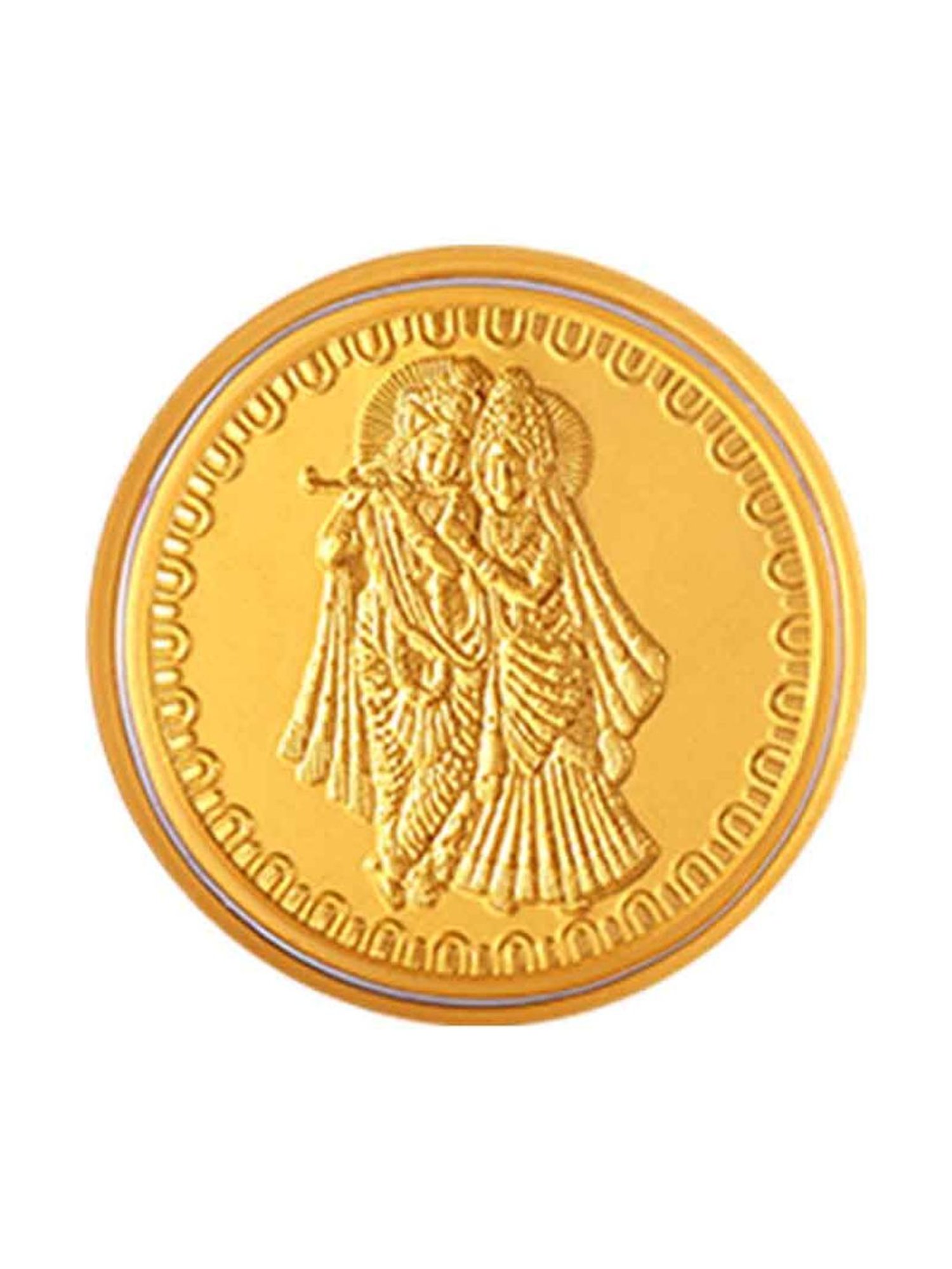 P.C. Chandra Jewellers Pooja Kalash-Inscribed 24k (999) 0.05gm Yellow Gold Foil Coin