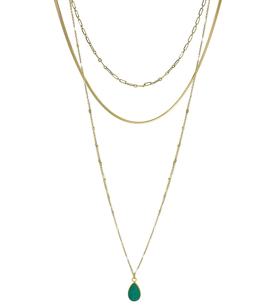 Panacea Layered Teardrop Pendant Necklace