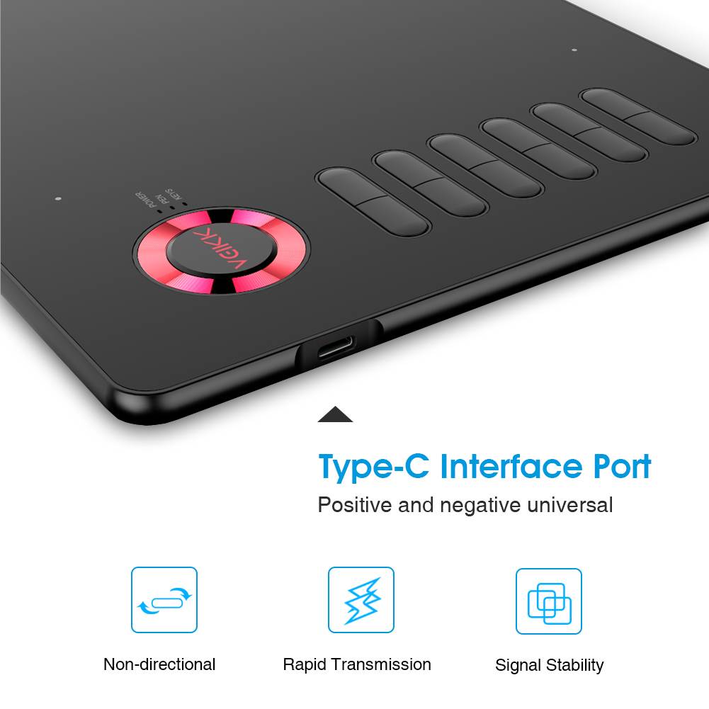 VEIKK A15 Graphic Drawing Tablet 10x6 inch Digital Pen Tablet with Battery-Free Passive Stylus and 12 Shortcut Keys