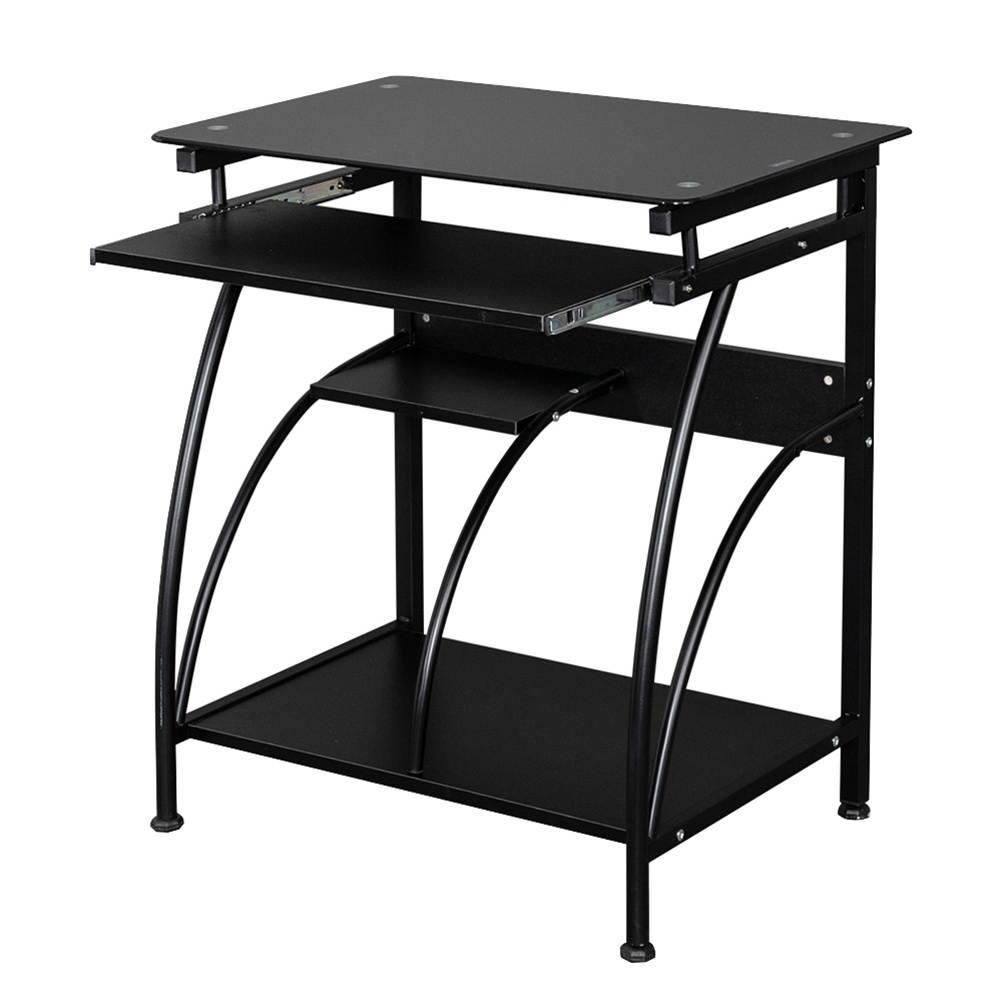 HOMEMAXS 29" Computer Desk, 4 Floor Game Tablefor Small Space with Keyboard Drawer, Chassis Rack and Shelf