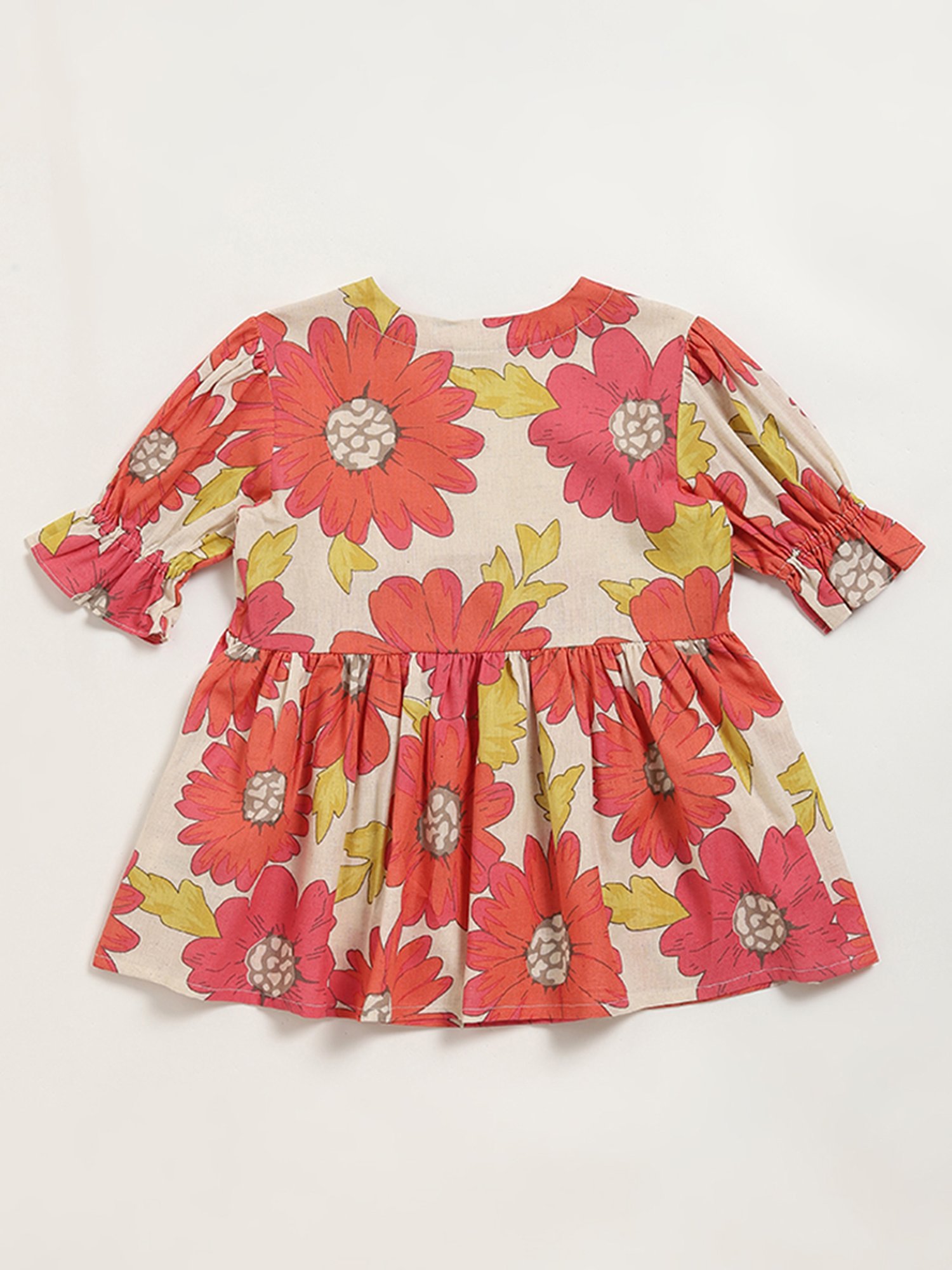 Utsa Kids by Westside Multicolour Bold Floral Print Cotton Blend Dress