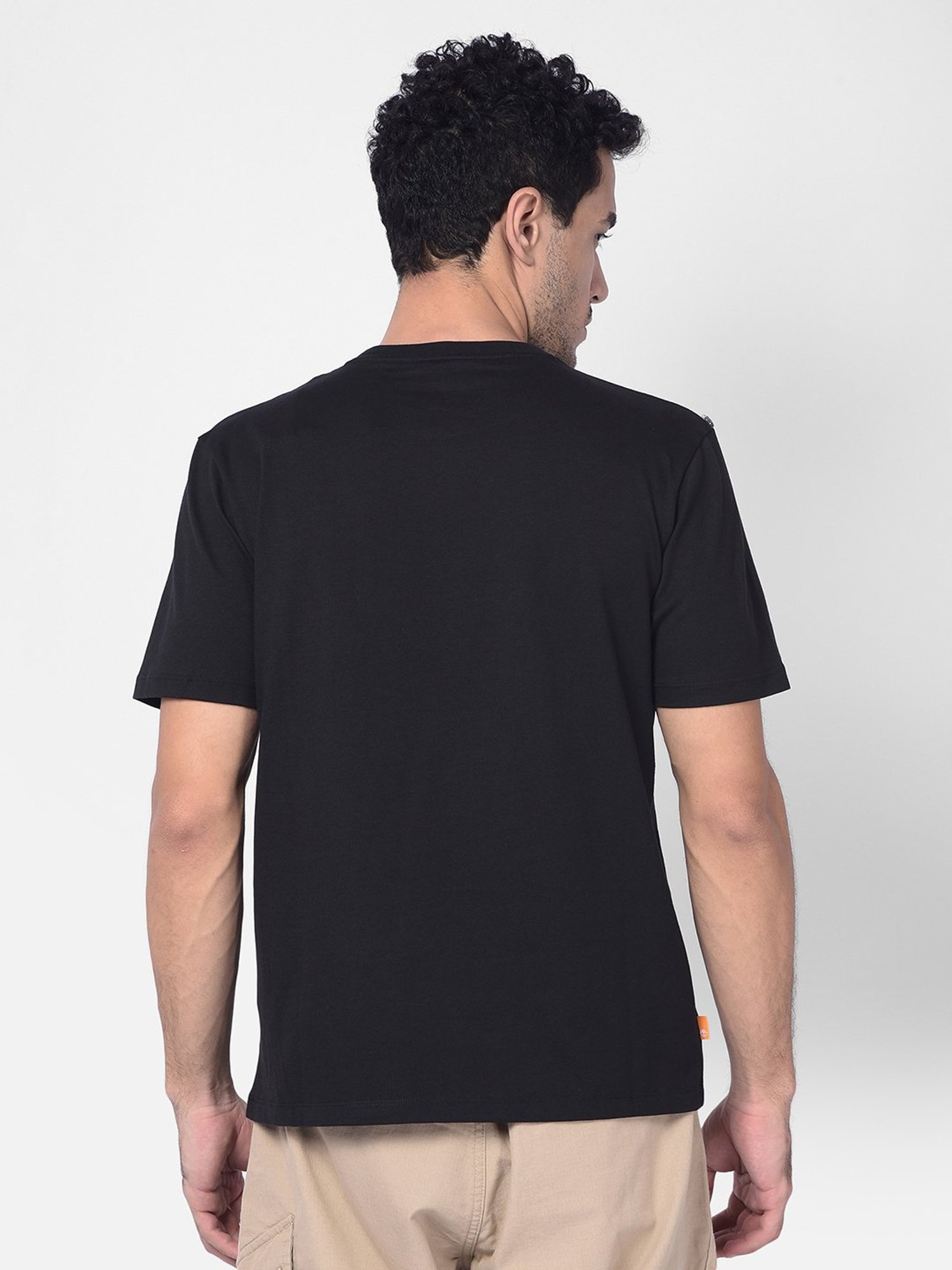 Timberland Black Regular Fit Graphic Print Crew T-Shirt