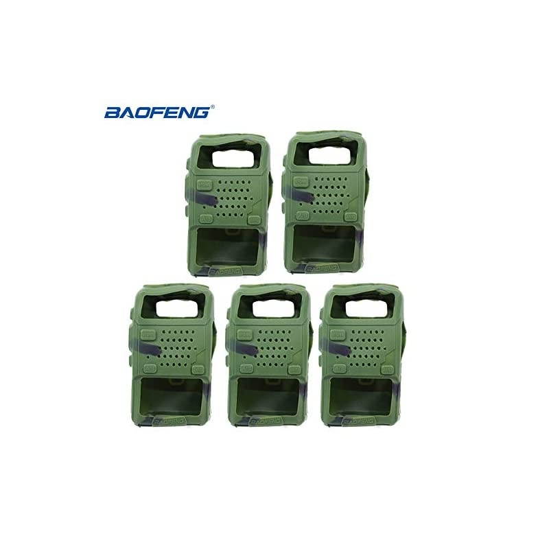 5pcs Handheld Soft Rubber Case Portable Silicone Cover Shell for  UV-5R Series Two Way Radios Walkie Talkie (Camouflage)