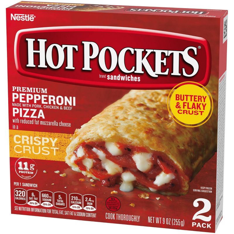 Hot Pockets Garlic Buttery Crust Frozen Pepperoni Pizza - 9oz/2ct