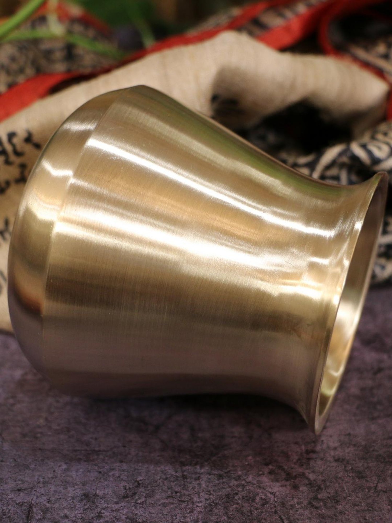 Ambi Elegant Satari Pure 100% Kansa Water Health Lota - 4.5 X 4.5 X 4 Inches (Big)