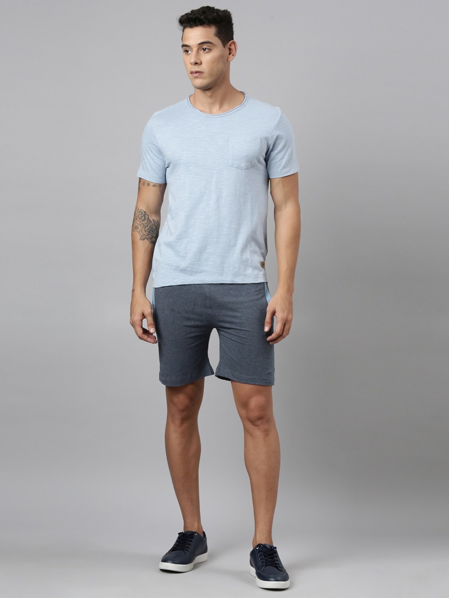 Dixcy Scott Maximus Blue Cotton Regular Fit Shorts