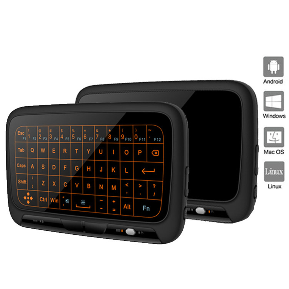 Mini Wireless Keyboard 2.4Ghz Touchpad Combo with 3 Level Backlit Rechargeable Full Screen Mouse Remote Control for Android TV Box, Projector, IPTV, HTPC, PC, Laptop