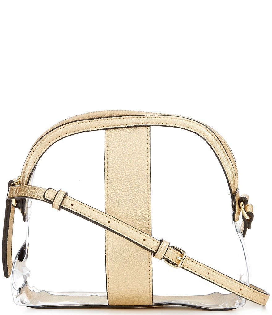 Kate Landry Tessa Clear Metallic Dome Crossbody Bag