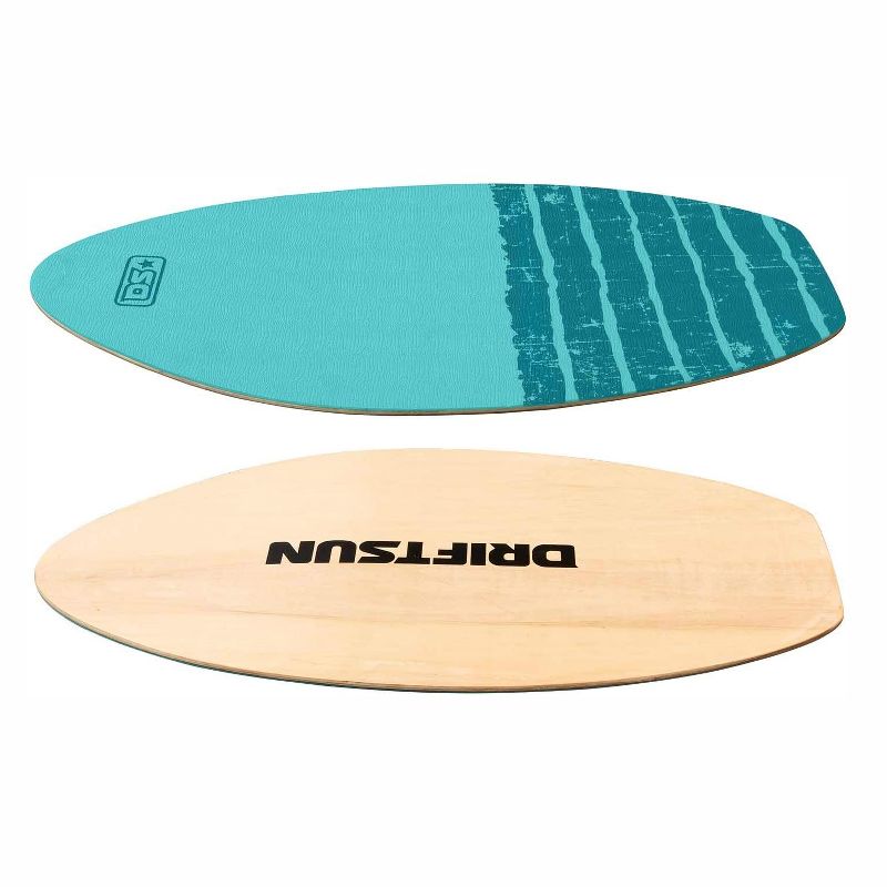 Driftsun 40 Inch Lightweight Poplar Wood Beginners Intermediate Tricks Training Skimboard with Nonslip XPE Traction Pad, Teal