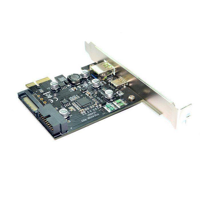 PCI-E 1x Express to USB 3.1 Type C & USB 3.0 Dual Port Add on Expansion Adapter