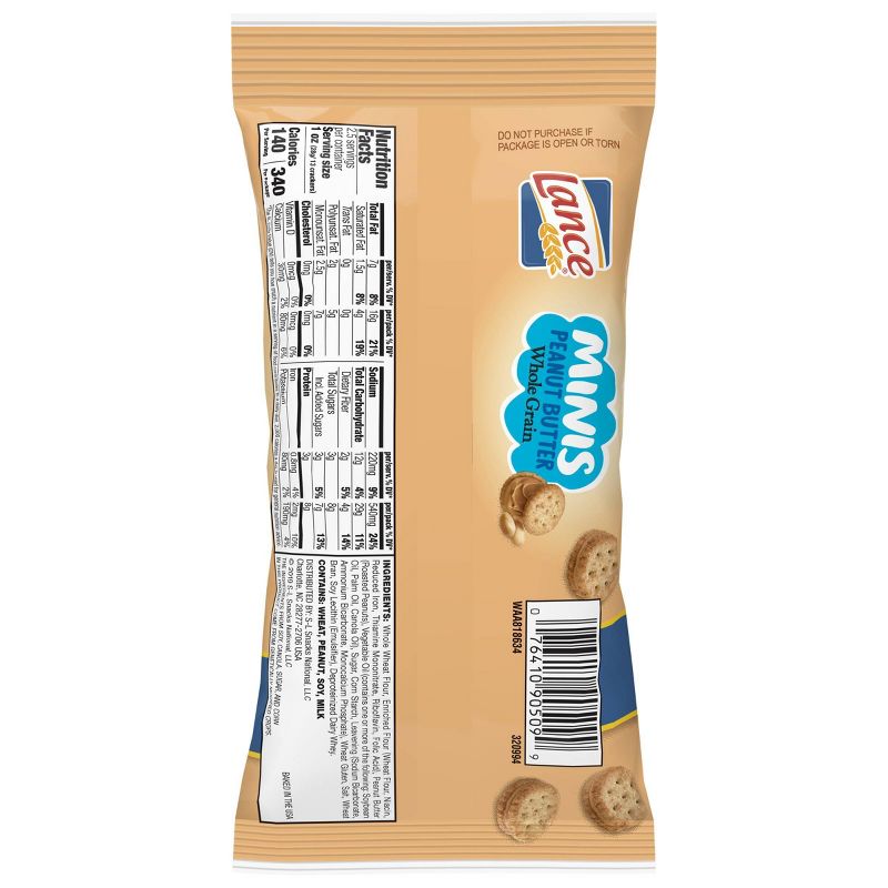 Lance Peanut Butter Whole Grain Mini Sandwich Cracker Tube - 2.5oz