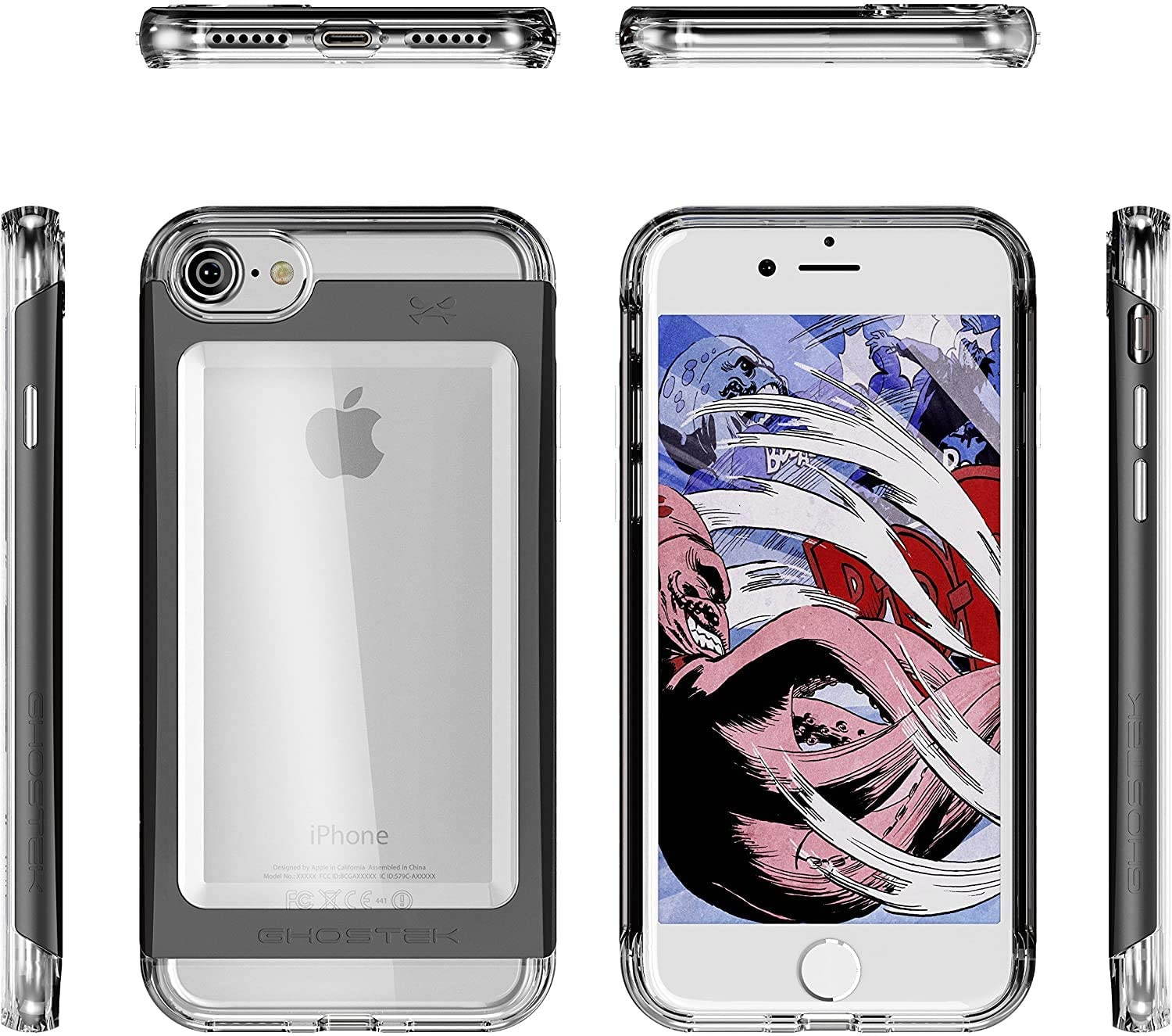 Ghostek Cloak Clear iPhone 7 Plus, iPhone 8 Plus Case with Slim Metal Bumper Design Shockproof Heavy Duty Protection Wireless Charging 2017 iPhone 8 Plus, 2016 iPhone 7 Plus (5.5 Inch) - (Gold)