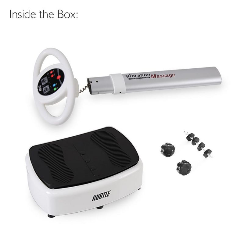 Hurtle HURVBTR63 Standing Oscillating Vibration Platform Full Body Exercise Machine Home Workout Trainer w/ Adjustable Settings, White (2 Pack)