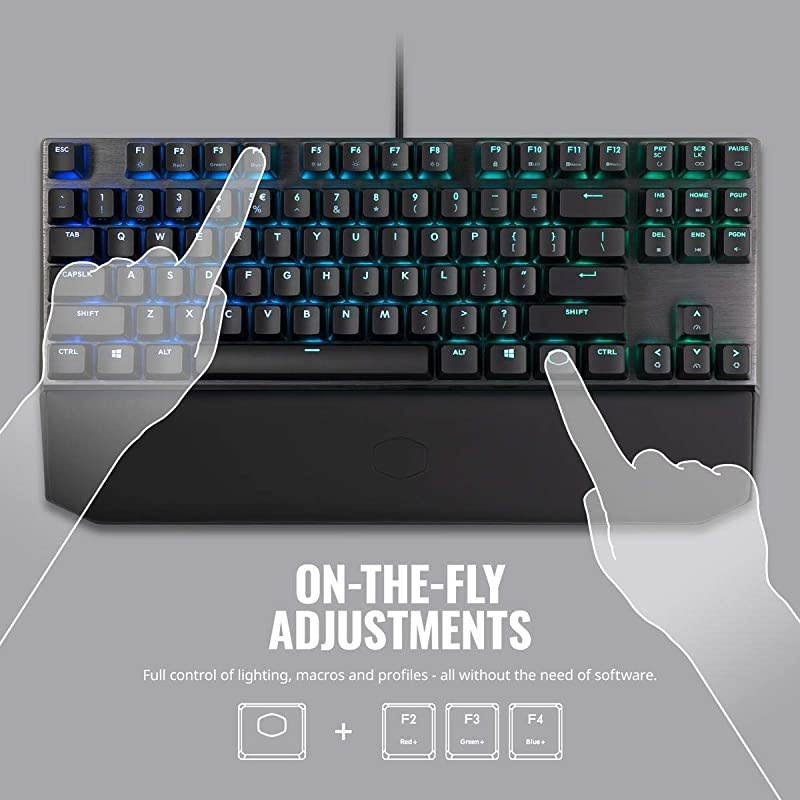 MK730 Tenkeyless Gaming Mechanical Keyboard with Brown Switches Cherry MX RGB PerKey Lighting and Removable Wrist Rest
