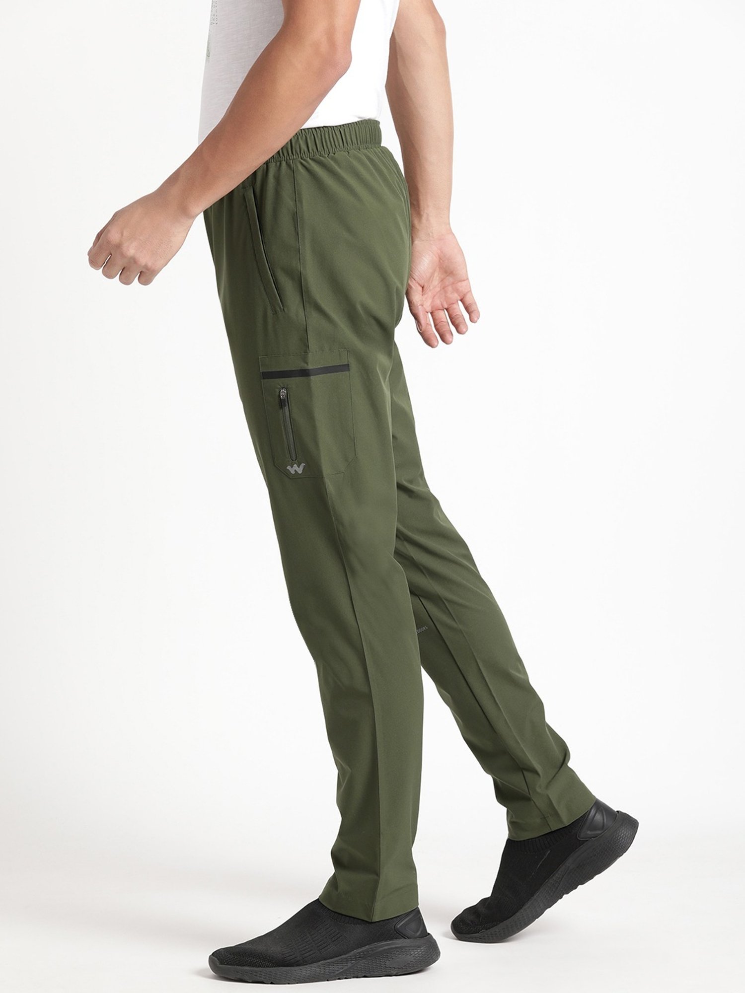 Wildcraft Olive Regular Fit Printed Trackpants