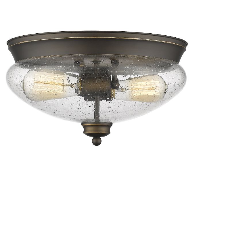 2-Light 7.5" Ceiling Light Flush Mount Olde Bronze - Z-Lite
