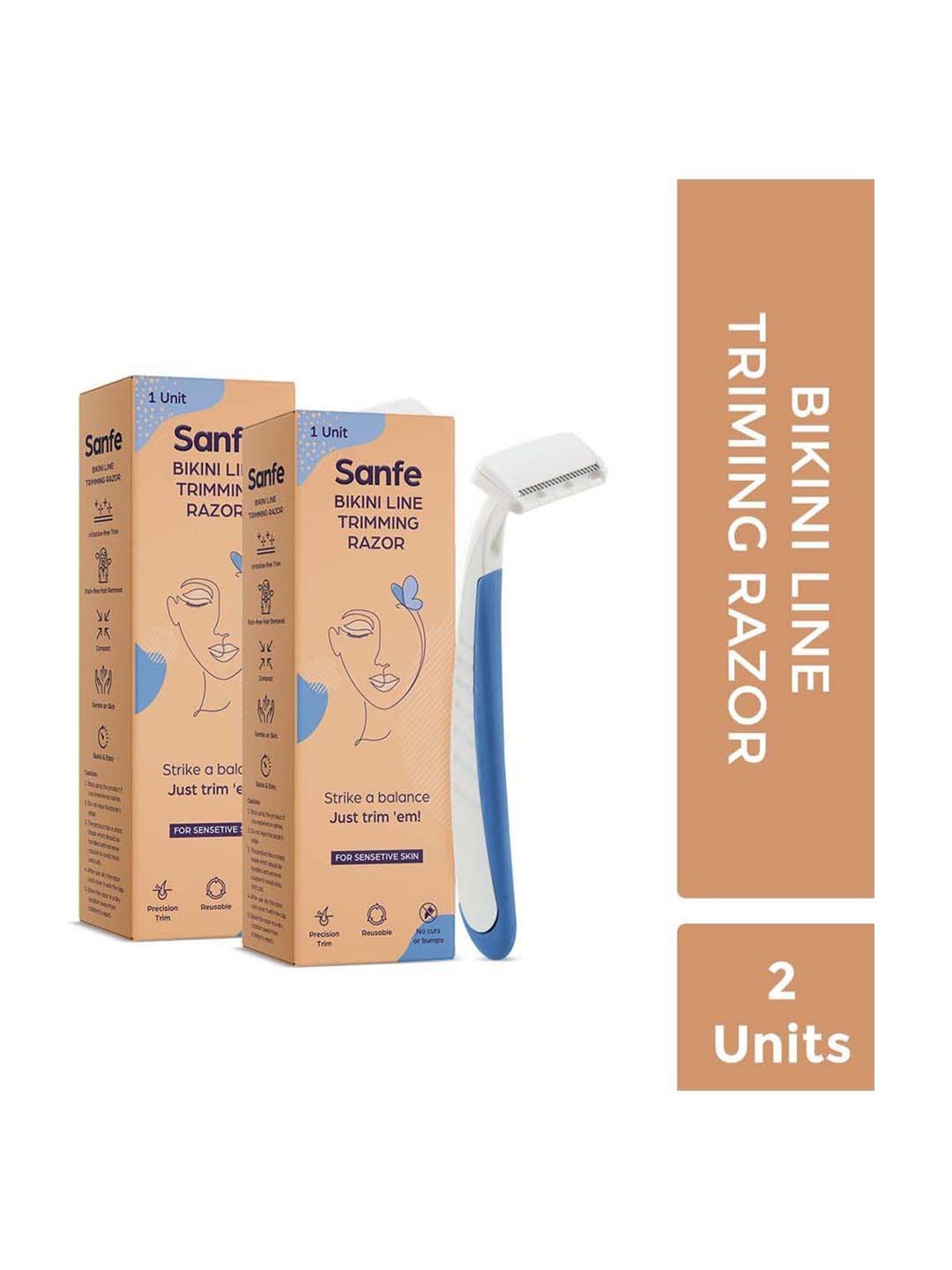 Sanfe Bikini Line Trimming Razor - Pack of 2 - 50 gm