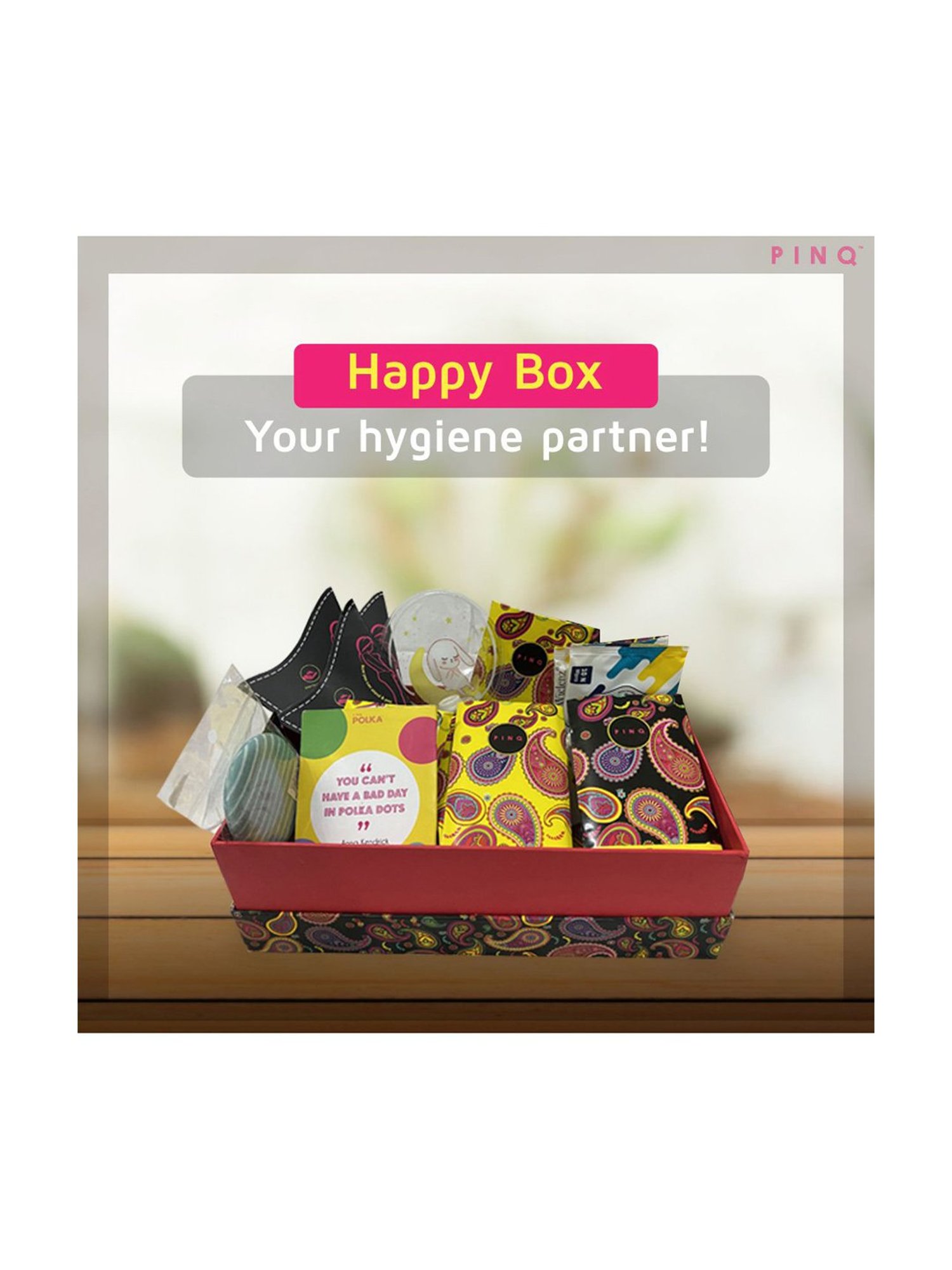 PINQ Happy Period Days Box Premium Cotton Ultra Sanitary Pads & other Essentials - 6 each (XXL+XL)