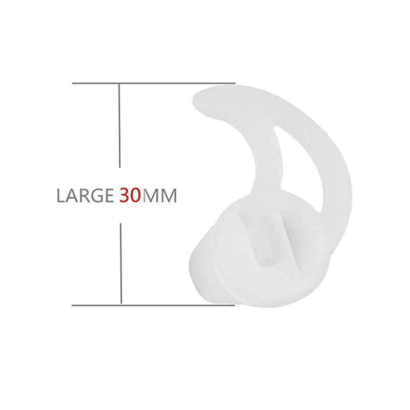 Fin Shape Silicone Replacement Ear Mold for Two Way Radio Acoustic Tube Earpiece (Transparent, 1 Pair Large 30mm)