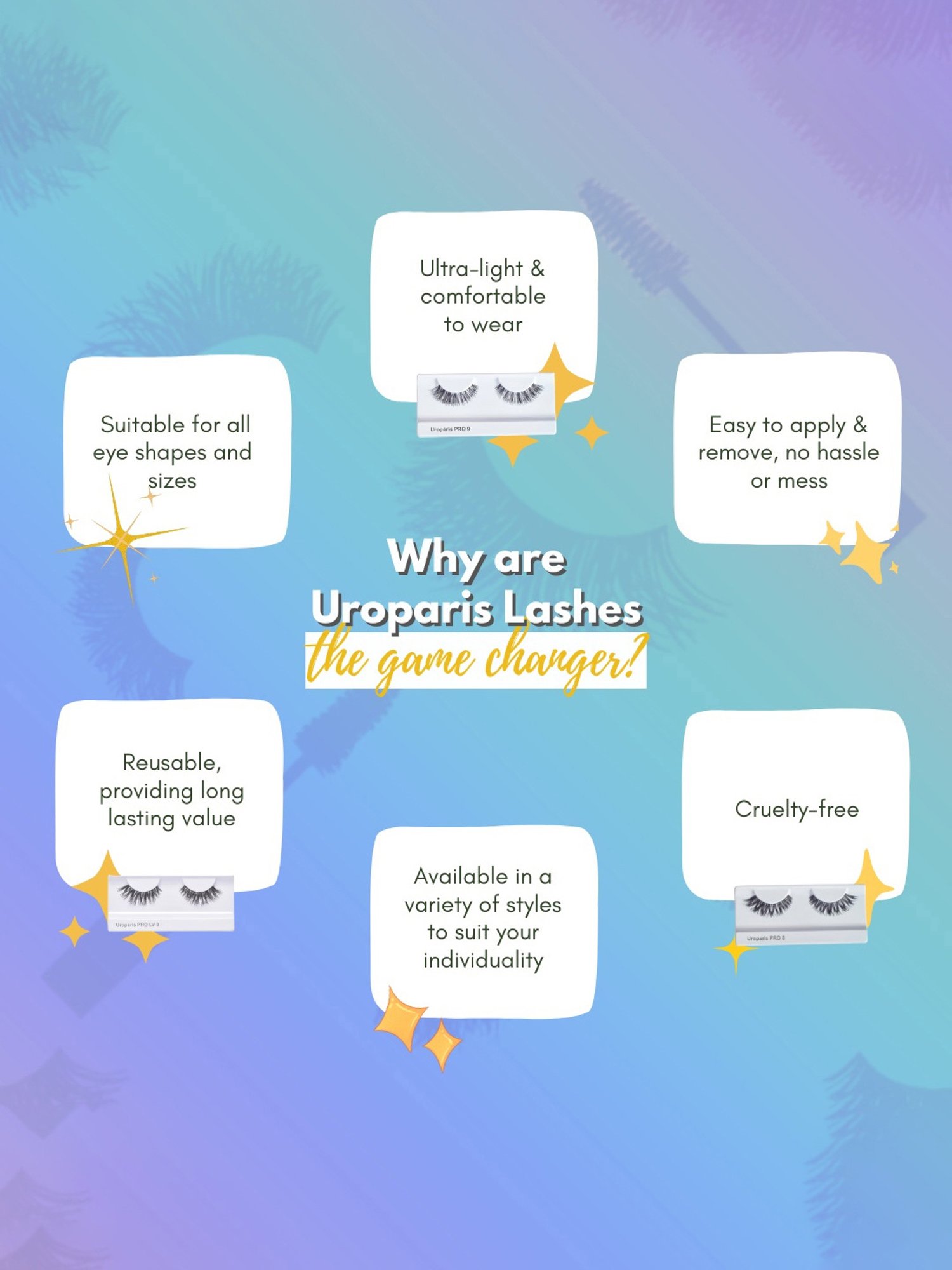 UROPARIS Human Hair Eyelashes - 58