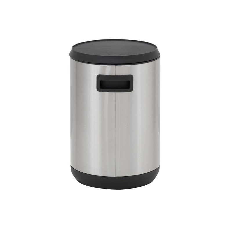 Household Essentials 5L Round Design Trend Step Trash Can Stainless Steel