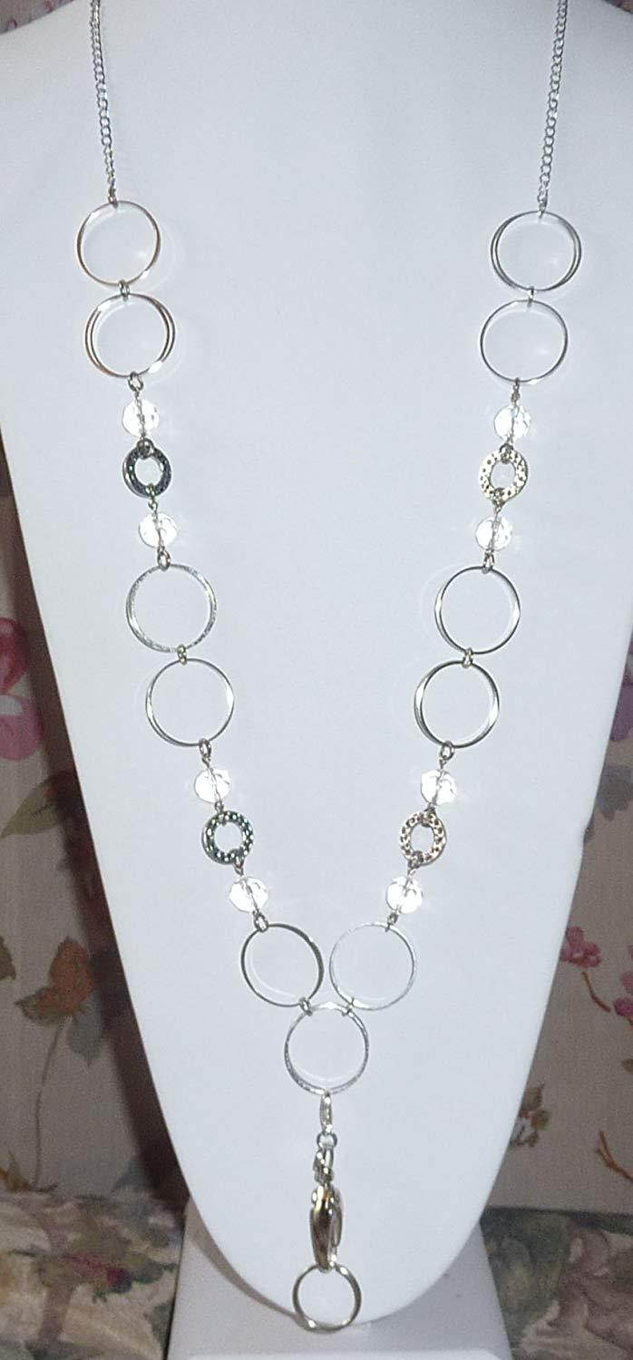 Hello Beautiful! Fashion Lanyard Necklace, Women's super strong chain lanyard for ID badge holder and keys, 36" long (Crystal - Magnetic Breakaway)