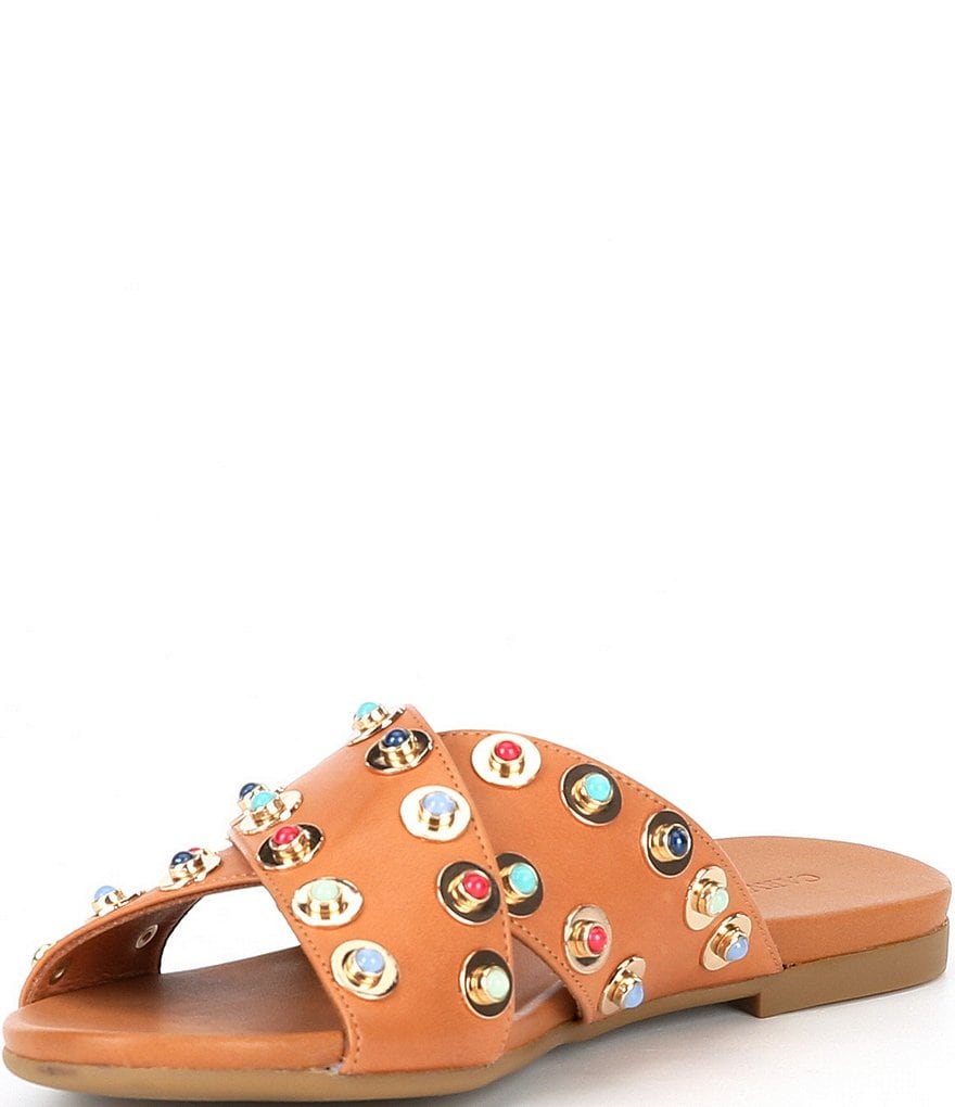 Carvela Koncern Leather Colorful Studded Detail Sandals