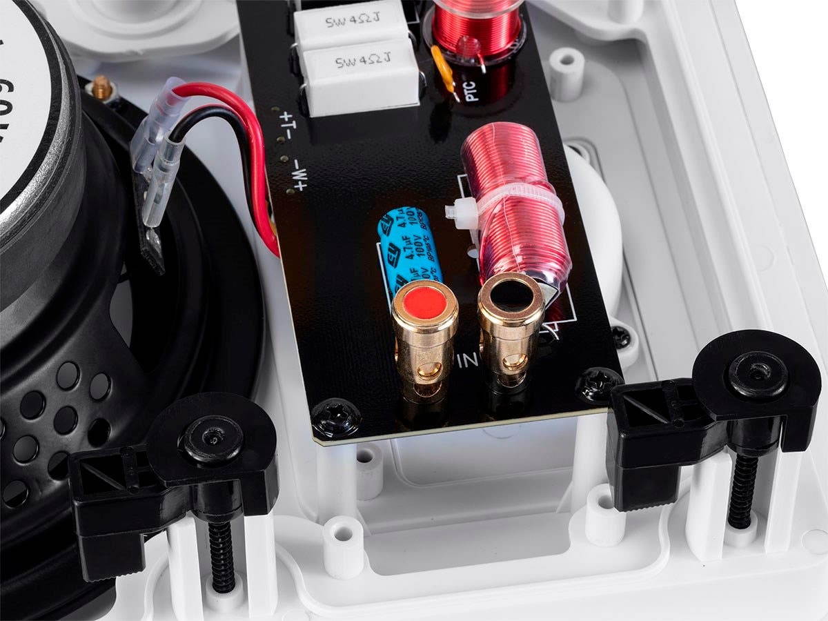 Monoprice 2-Way Architectural Aluminum In-Wall Speakers - 6.5 Inch (Pair) With Micro Ceramic Composite Tweeter - Sycamore Series