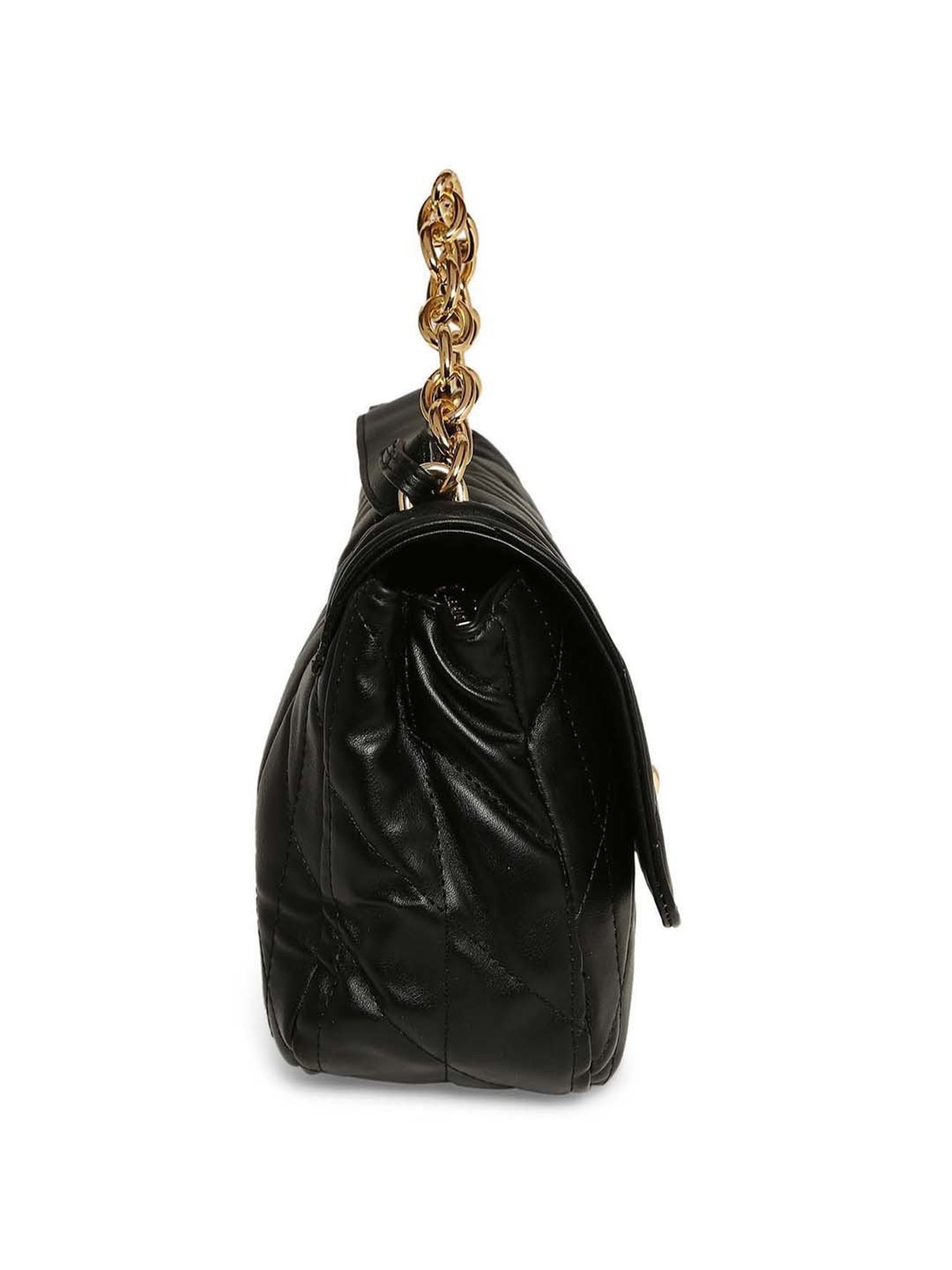 Marina Galanti Black Quilted Medium Satchel Handbag