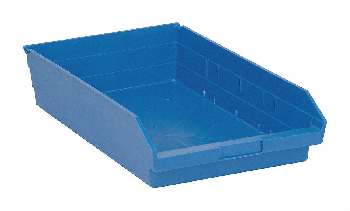 QUANTUM STORAGE SYSTEMS QSB110BL Blue Shelf Bin, 17-7/8"L x 11-1/8"W x 4"H