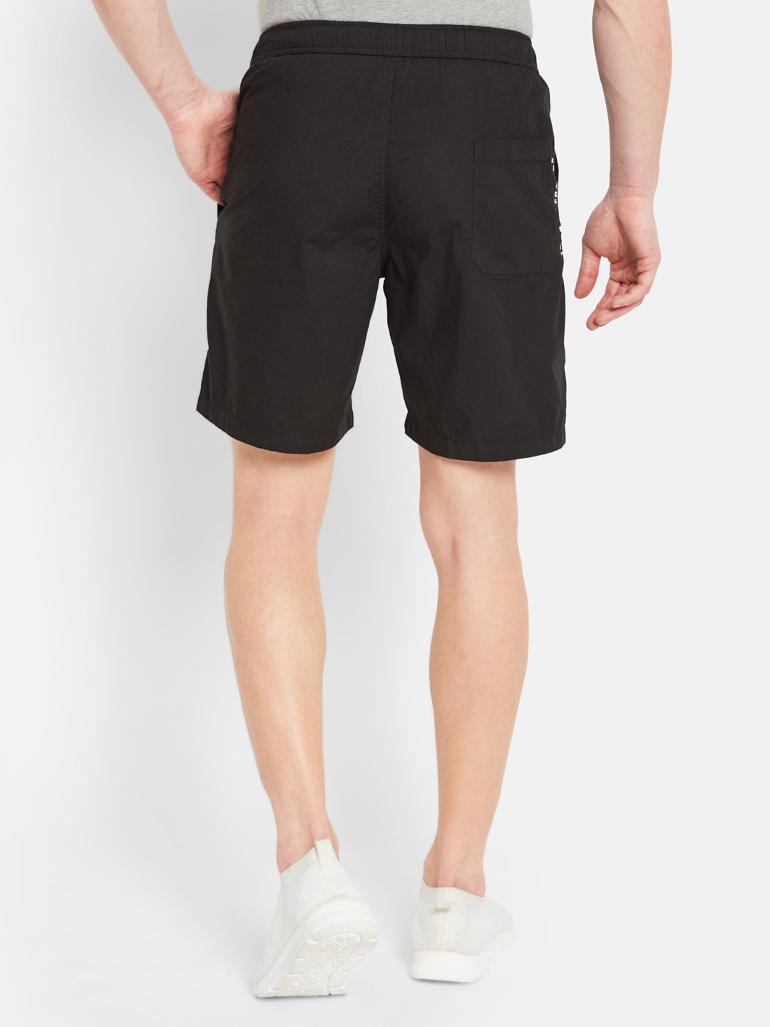 Octave Black Regular Fit Sports Shorts