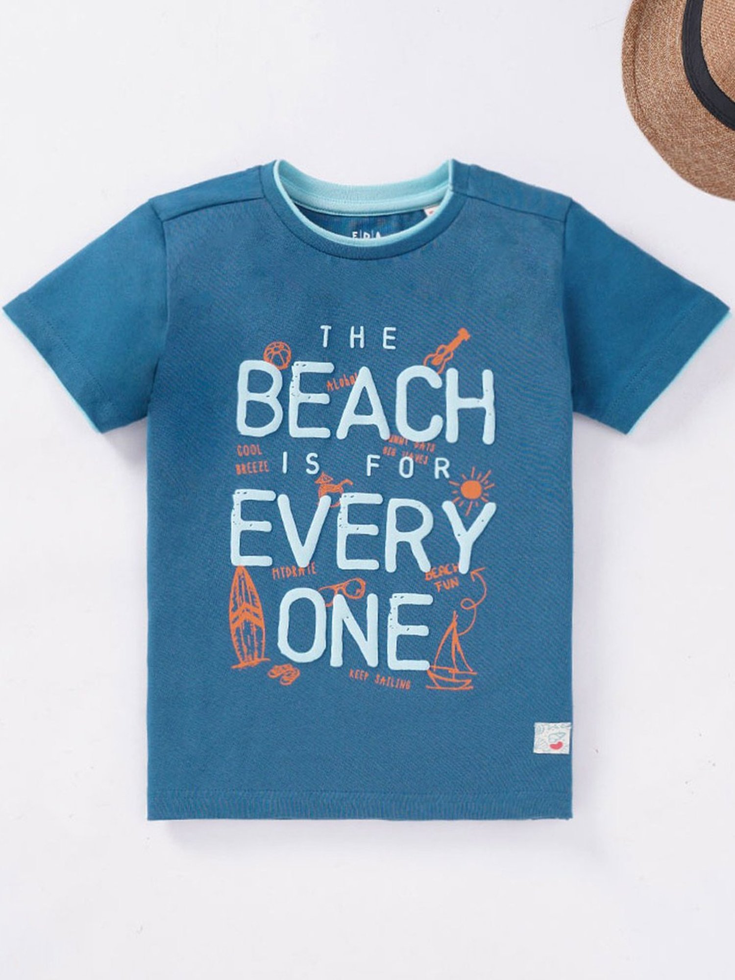 Ed-a-Mamma Boys Blue Cotton Printed T-Shirt